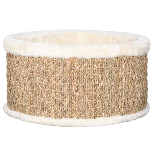 Round Seagrass Cat Basket — Natural & Handwoven
