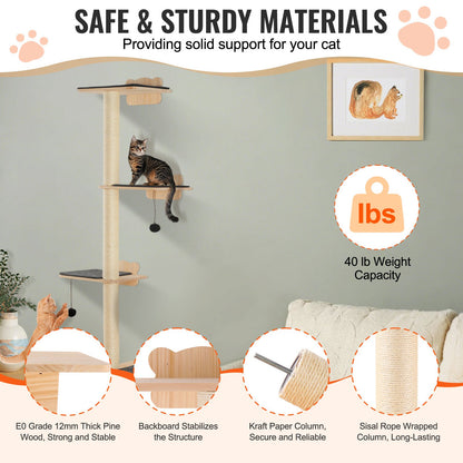 Modern Cat Wall Furniture Set — 4 Tier