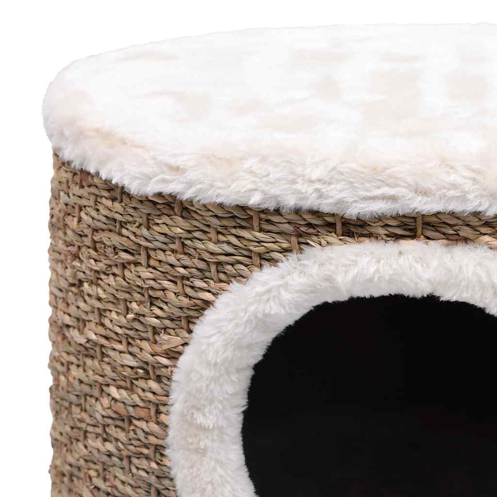 Seagrass Cat Tree with Oak Legs — 41 cm