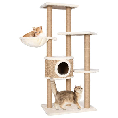 Tall Seagrass Cat Tower — Premium 126 cm