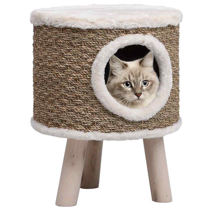 Seagrass Cat Tree with Oak Legs — 41 cm