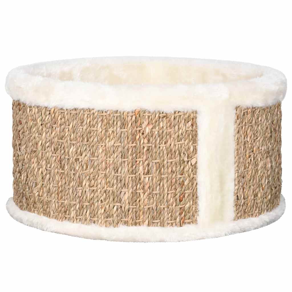 Round Seagrass Cat Basket — Natural & Handwoven