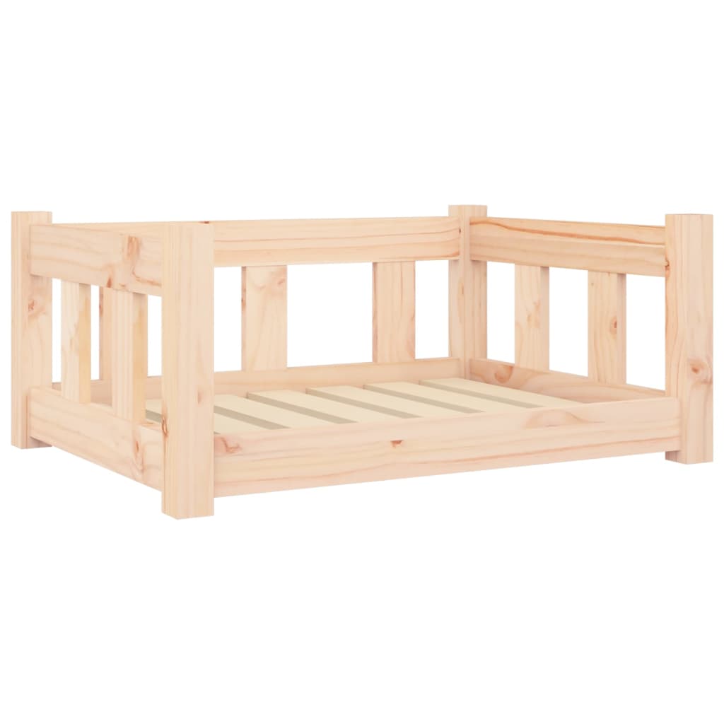 Scandinavian Pine Wood Dog Bed — Natural Finish