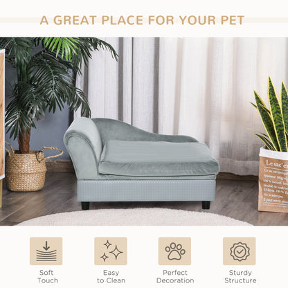 Velvet Dog Sofa Bed with Hidden Storage