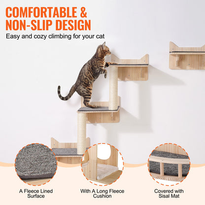 Wall Mounted Cat Shelf Set — Floating Perches