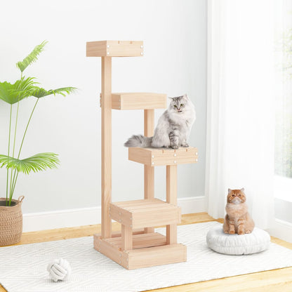 Solid Pine Wood Cat Tree — Minimalist Design