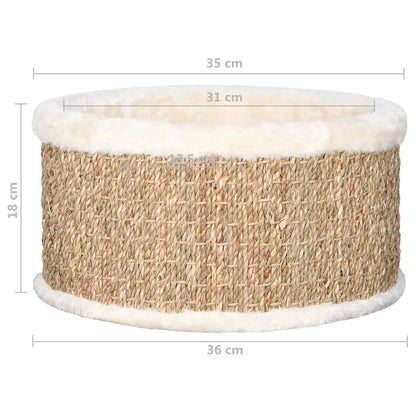 Round Seagrass Cat Basket — Natural & Handwoven