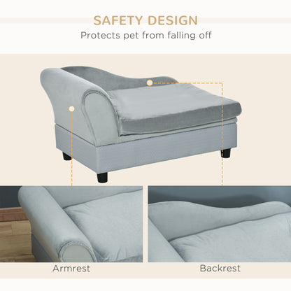 Velvet Dog Sofa Bed with Hidden Storage
