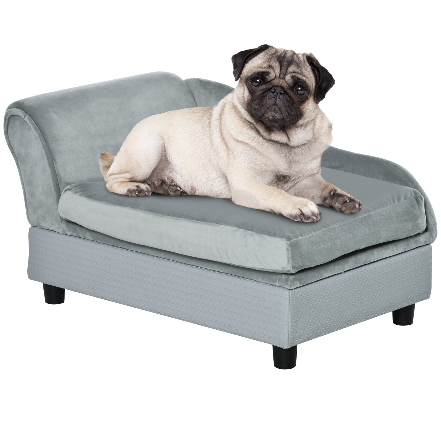 Velvet Dog Sofa Bed with Hidden Storage