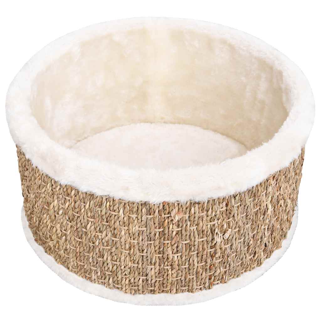 Round Seagrass Cat Basket — Natural & Handwoven
