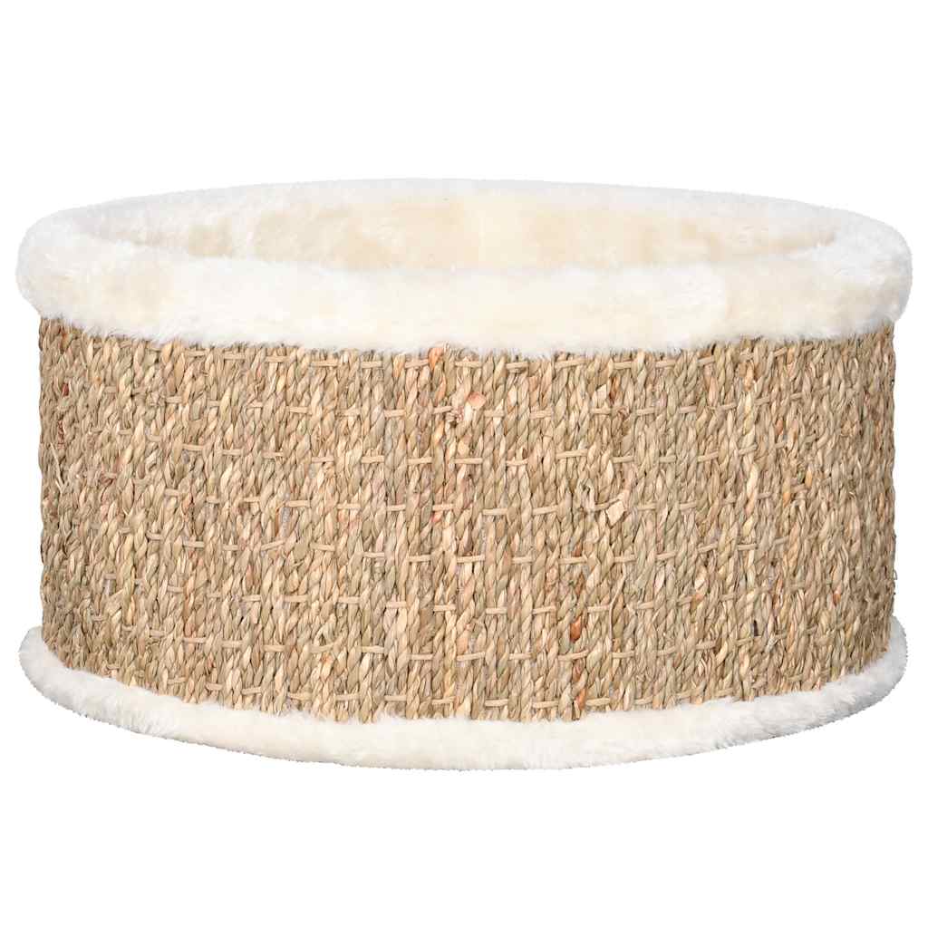 Round Seagrass Cat Basket — Natural & Handwoven