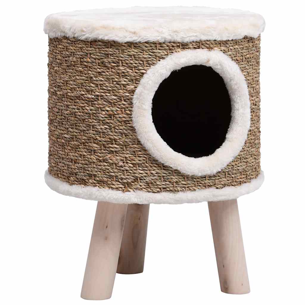 Seagrass Cat Tree with Oak Legs — 41 cm