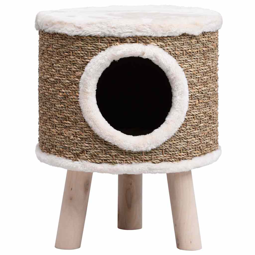 Seagrass Cat Tree with Oak Legs — 41 cm