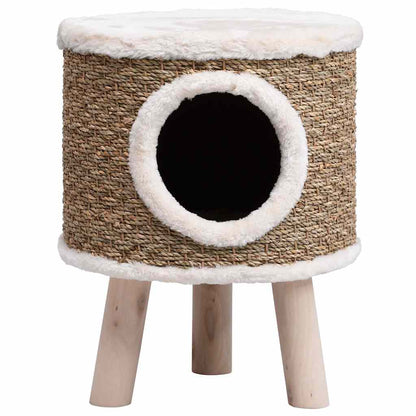 Seagrass Cat Tree with Oak Legs — 41 cm