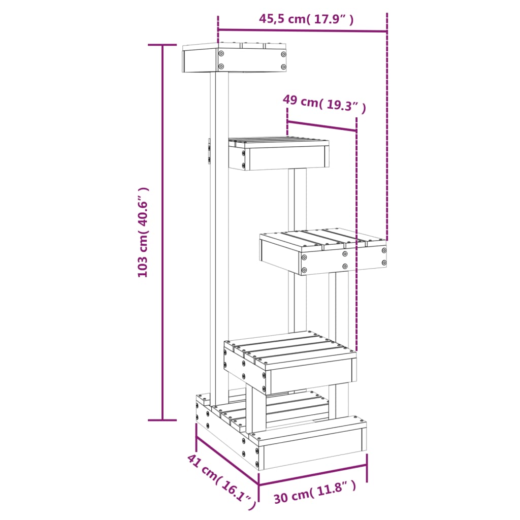 Solid Pine Wood Cat Tree — Minimalist Design